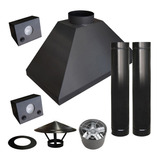 Kit Coifa De 120cm + Chaminé 2m + 2 Iluminações + Exaustor