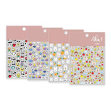 Set Stickers Uñas Autoadhesivos 3d Manicure