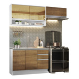 Armario De Cocina Compacto 200cm Glamy Madesa 08 Color Blanco/marrón