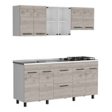 Cocina 180 Ankara Mzn Izq Rta Ceniza Blanco Color Gris