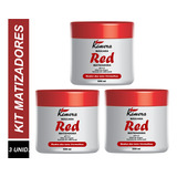 3 Máscaras Matizadora Red Tonalizante Vermelho Kimera  500g 