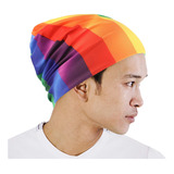 Blueskydeer Gay Pride Rainbow Flag Beanie Hat