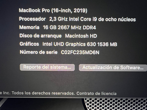 Macbook Pro 16 I9