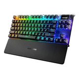 Teclado Gamer Steelseries Apex Pro Tkl Qwerty Inglês Uk Cor Preto Com Luz Rgb