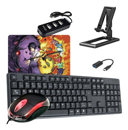 Kit Gamer Mobilador Teclado Mouse P/ Celular Free Fire Cod