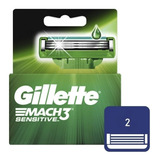 Gillette Mach3 Sensitive Cartuchos Para Afeitar X 2 Unidades