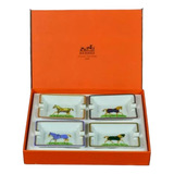 Rdf00597 - Hermés - 4 Mini Cinzeiros - Porcelana Francesa