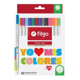 Marcadores Microfibras Fibras Filgo 0.4mm X 15 Colores 