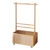 Perchero Organizador De Madera Con Ruedas 70cm Cuotas