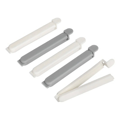 Pinza Para Cerrar Bolsas De Dos Colores De 11 Cm Color Blanco Y Gris