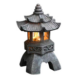 Lâmpada Decorativa De Jardim De Resina Solar Pagoda Lanterna