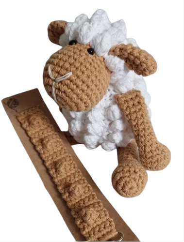 Combo Muñeco Apego Oveja Amigurumi Y Portachupete Crochet