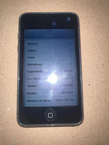 iPod Touch 3 Geração 8gb. Sem Detalhes