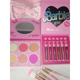 Barbie Set De Maquillajes, Con Brochas Y Vincha