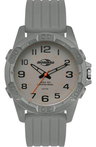 Relogio Mormaii Masculino Cinza Esportivo Pulseira Borracha