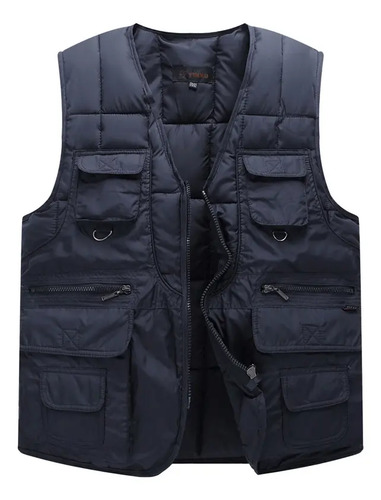 Chaleco Térmico Holgado Para Hombre Con Múltiples Bolsillos