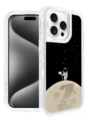 Funda Protector Tricapa Rudo Acrigelde Astronauta Luna))