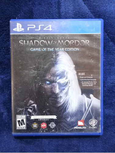 Juego Físico Shadow Of Mordor Game Of The Year Edition Ps4