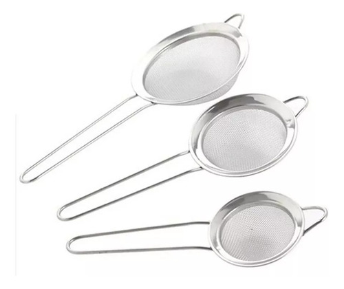 Set 3 Coladores Acero Inoxidable 10 - 8 - 7cm Cocina