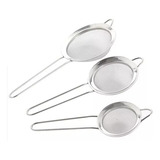 Set 3 Coladores Acero Inoxidable 10 - 8 - 7cm Cocina