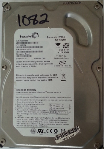 Disco Seagate St3120213a 120gb Sata 3.5 - 1082 Recuperodatos