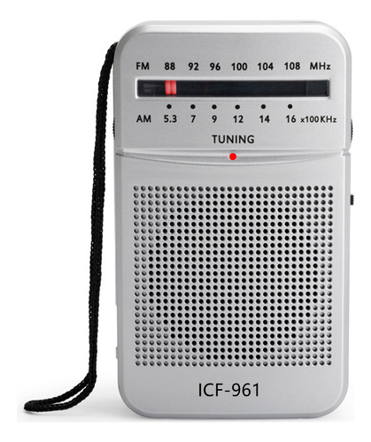 Rádio De Bolso Prateado Icf-961 Am/fm Icf-961