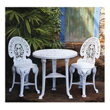 Conjunto Mesa De Plástico Redonda 70cm E 2 Cadeiras Colonial