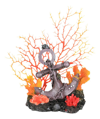 Figura De Coral Artificial Y Ancla De Barco, Decoración De