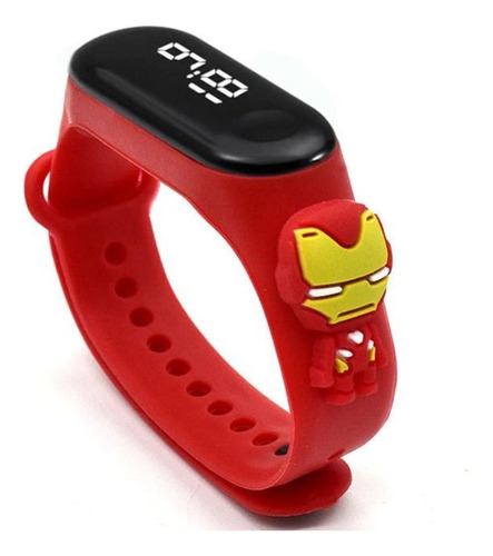 Reloj Pulsera Digital Led Marvel Spiderman Contra Agua Niños