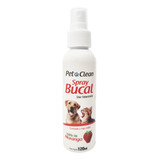 Spray Bucal Cães Gatos Combate Mau Hálito Sabor Morango