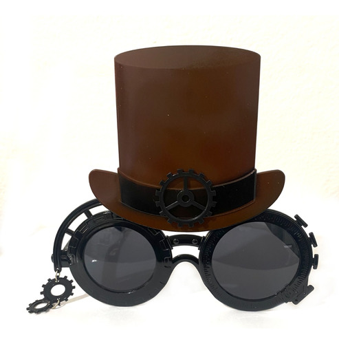 Óculos Maquinista Goggles Steampunk Plástico Festa Fantasia