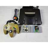 Console Nintendo 64 Americano Com 2 Jogos. Wave Race E Futebol. Faço 405 - N64 Fonte Bivolt