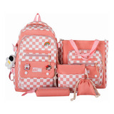 Mochila Para Laptop Mujer Mochilas Escolares Casual 5pzs