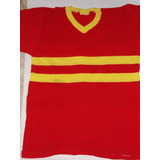Antigua Camiseta De Pique - Roja Y Amarilla Años 70 Talle 40 Grande