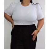 Blusa Feminina Manga Princesa Plus Size Canelada Moderna