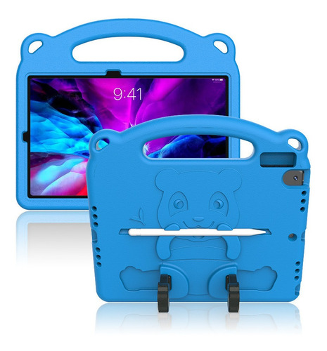 Capa iPad 7 E 8 10.2  Super Proteção Infantil Panda C/ Alça 
