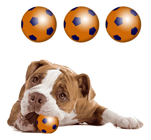 Set De 3 Pelotas De Goma Resistentes Para Mascota Gato Perro