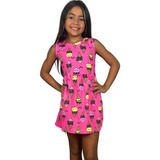 Vestido Infantil Menina Basico Dia A Dia Fresquinho Moda