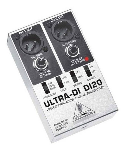 Direct Box Di 20 Ativo 2 Canais Di20 Behringer +nf+garantia - Com Nota Fiscal E Garantia De 2 Anos Proshows!