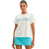 Camiseta Lança Perfume Tachas Ve24 Off White Feminino