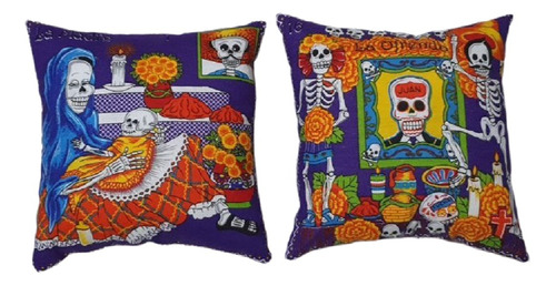 Cojin Dia De Los Muertos Varias Figuras