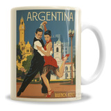 Taza De Cerámica Argentina Tango En Buenos Aires - En Caja