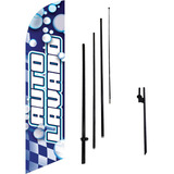 Banner Flag Autolavado #234 De 4.2mts Kit Estaca