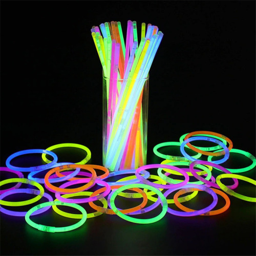 Kit 200 Pulseiras Neon Festa Balada Brilho Fluorescente Led 