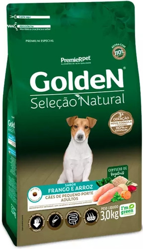 Ração Golden Seleção Natural Cães Adulto Raças Pequenas 3 Kg