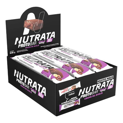 Protobar Whey 70g Display com 9 unidades Creme de Avelã Nutrata | Frete grátis
