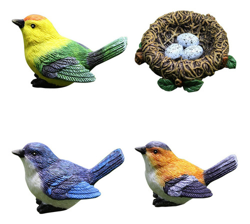 Adornos De Decoración De Aves De Resina De Jardín En Miniatu