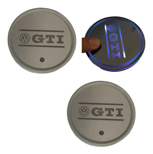 Par De Porta Vasos De Luz Led Recargable Logo Gti