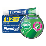 2-pack Fixodent Plus Adhesivo Dental Con Sabor Scope 2oz