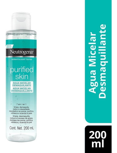 Agua Micelar Neutrogena Purified Skin 7 En 1 X 200 Ml.